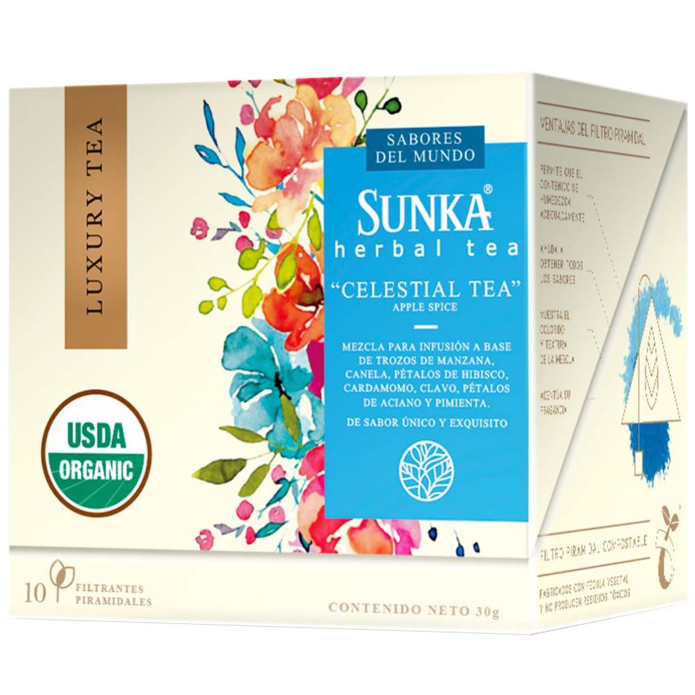 Infusión SUNKA Luxury Tea Organic Celeste Caja 10un
