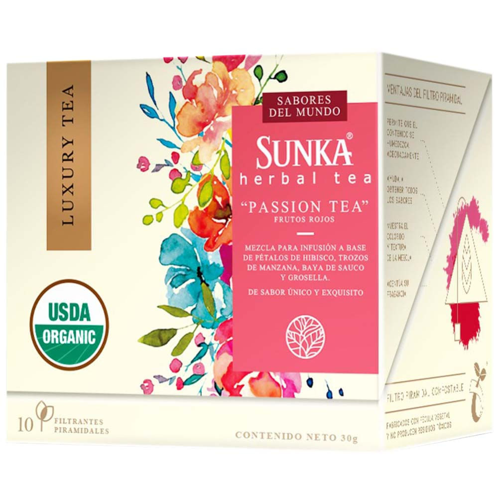 Infusión SUNKA Luxury Tea Organic Passión Caja 10un
