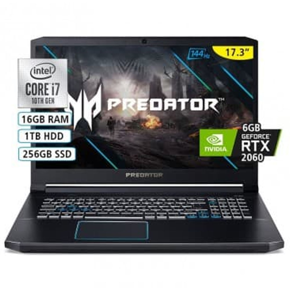 Laptop Gamer Acer Predator 17.3 " Intel Core i7 10°Gen 1TB + 256 SSD 16GB RAM
