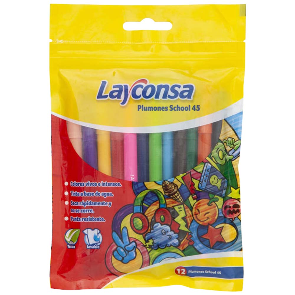 Plumones LAYCONSA School 45 Estuche 12un