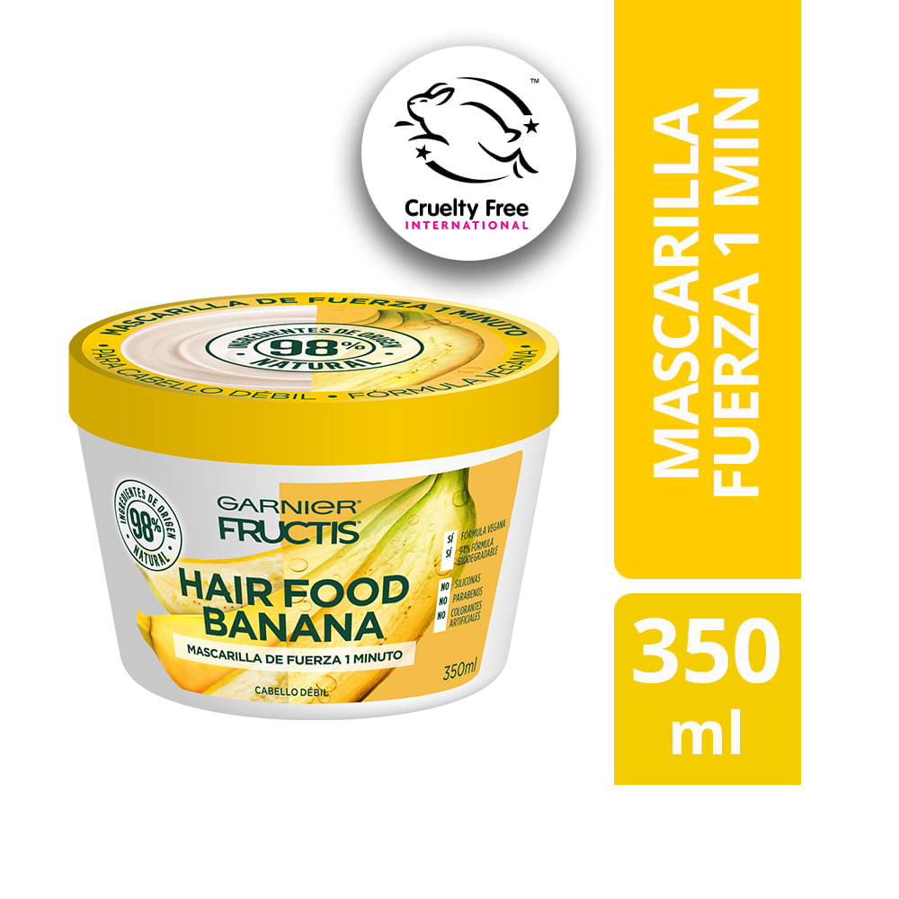 Crema de Tratamiento FRUCTIS Hair Food Fortificante de Plátano Frasco 350ml