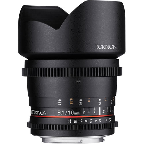 Lente de cine Rokinon 10 mm T3.1 para el monte Nikon F