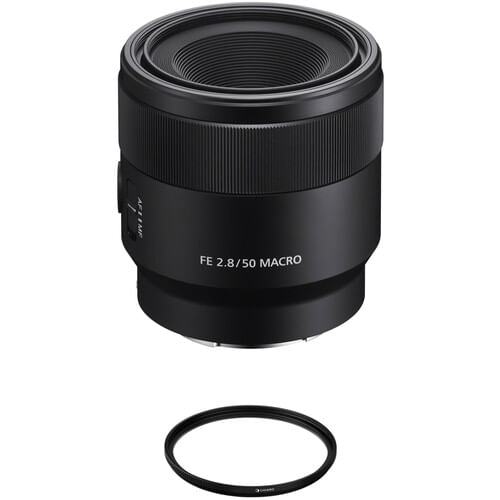 Lente macro Sony FE 50 mm f/2.8 con kit para el cuidado de la lente