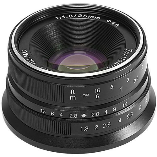 Lente fotoeléctrica 7artisans 25 mm f/1.8 para Canon EF-M (negro)
