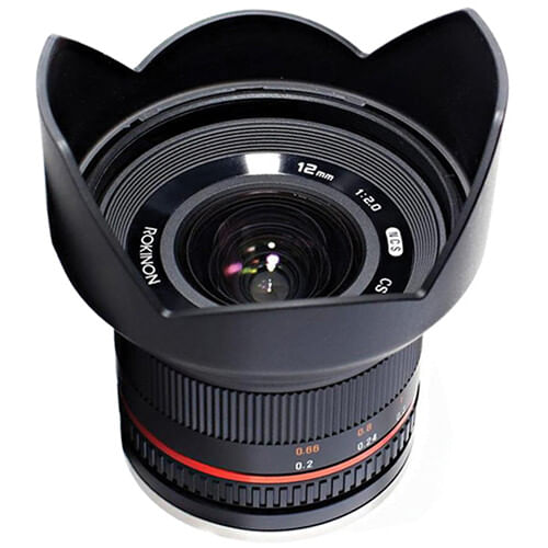 Lente Rokinon 12 mm f/2.0 NCS CS para montura Canon EF-M (negro)