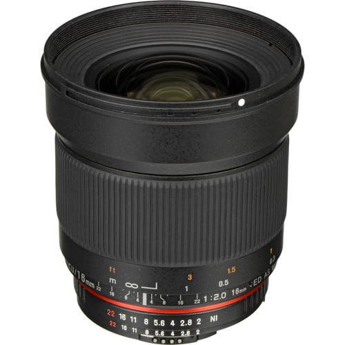 Lente Rokinon 16mm f/2.0 ED AS UMC CS para montura Nikon F