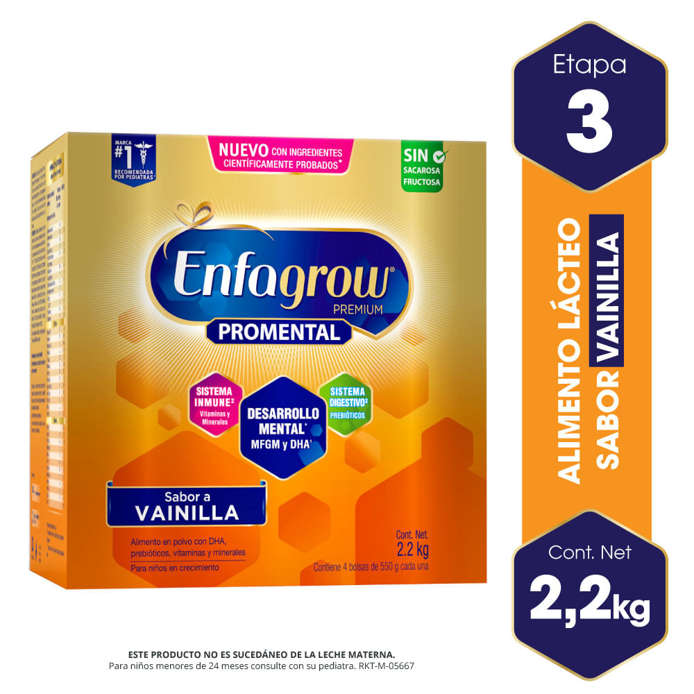 Fórmula Infantil ENFAGROW Premium Pro Mental Vainilla Caja 2.2Kg
