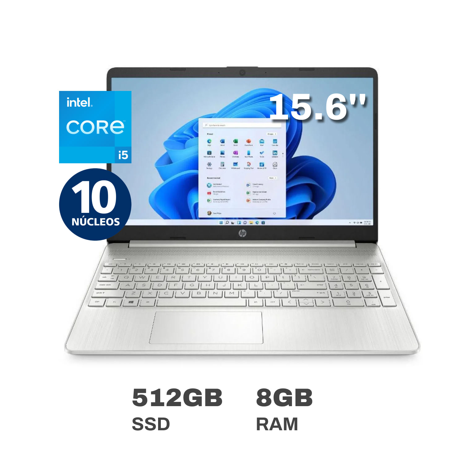 Laptop HP 15-dy5000la Intel Core i5 10 Núcleos 8GB RAM 512GB SSD 15.6"