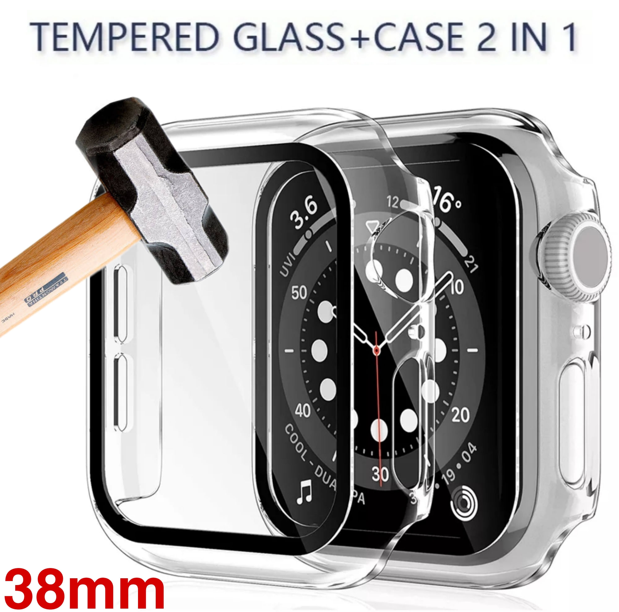 Case Funda 360 para Apple Watch 38mm serie 1 / 2 / 3 - TRANSPARENTE