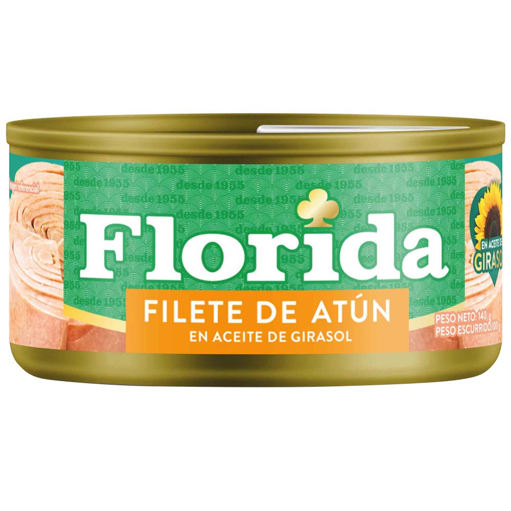 Filete de Atún con Aceite Girasol FLORIDA Lata 140g