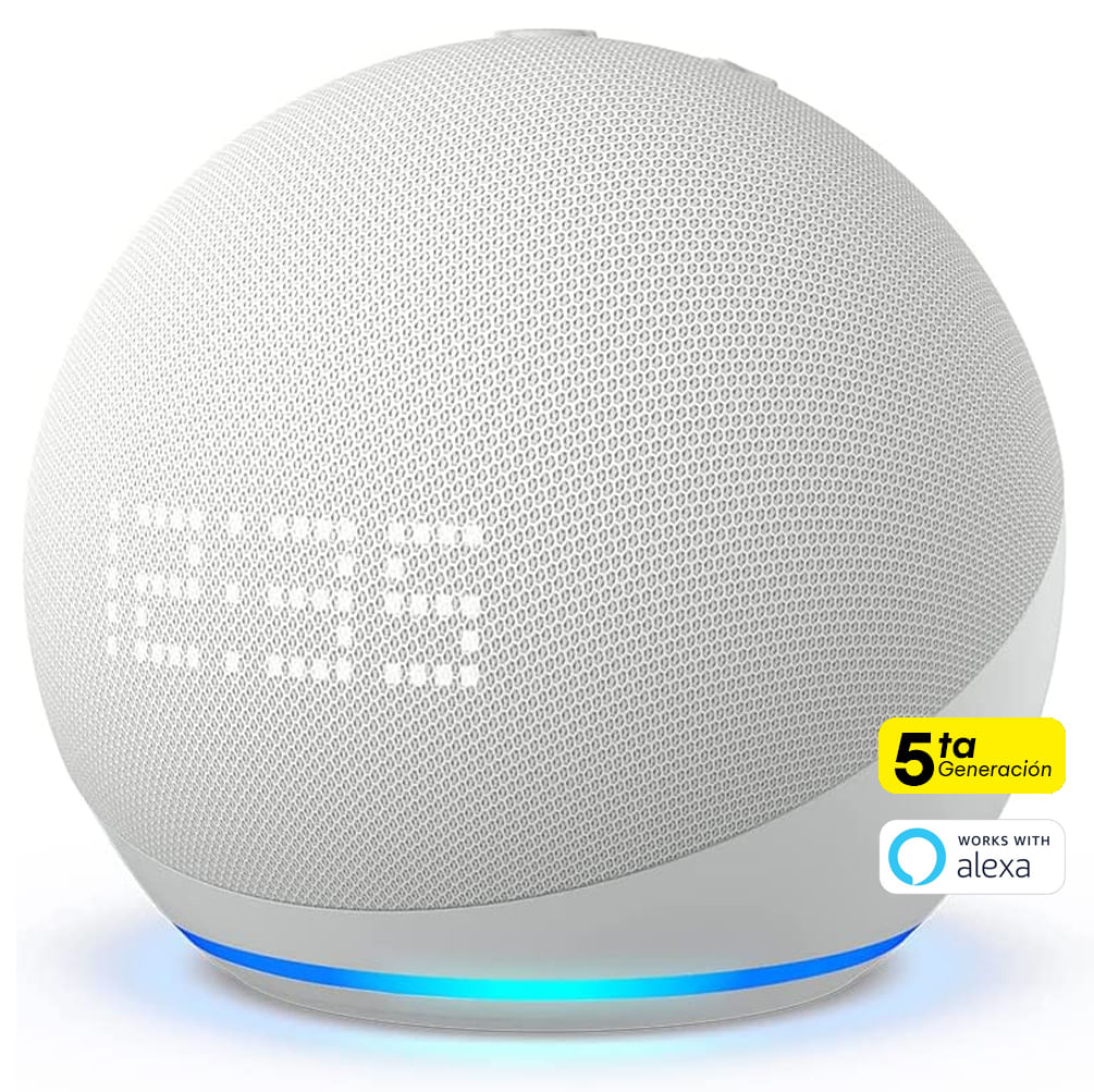 Amazon Alexa Echo Dot Con Reloj 5 Generación Smart Hub Parlante Blanco
