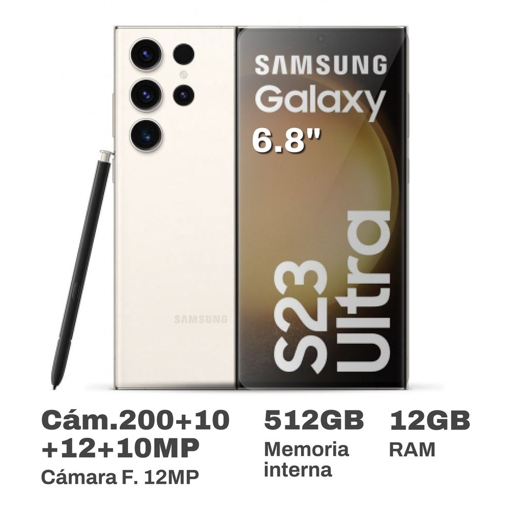 Celular Samsung Galaxy S23 Ultra 6.8" 12GB RAM 512GB Cream