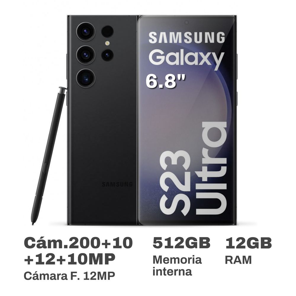 Celular Samsung Galaxy S23 Ultra 6.8" 12GB RAM 512GB Phantom Black