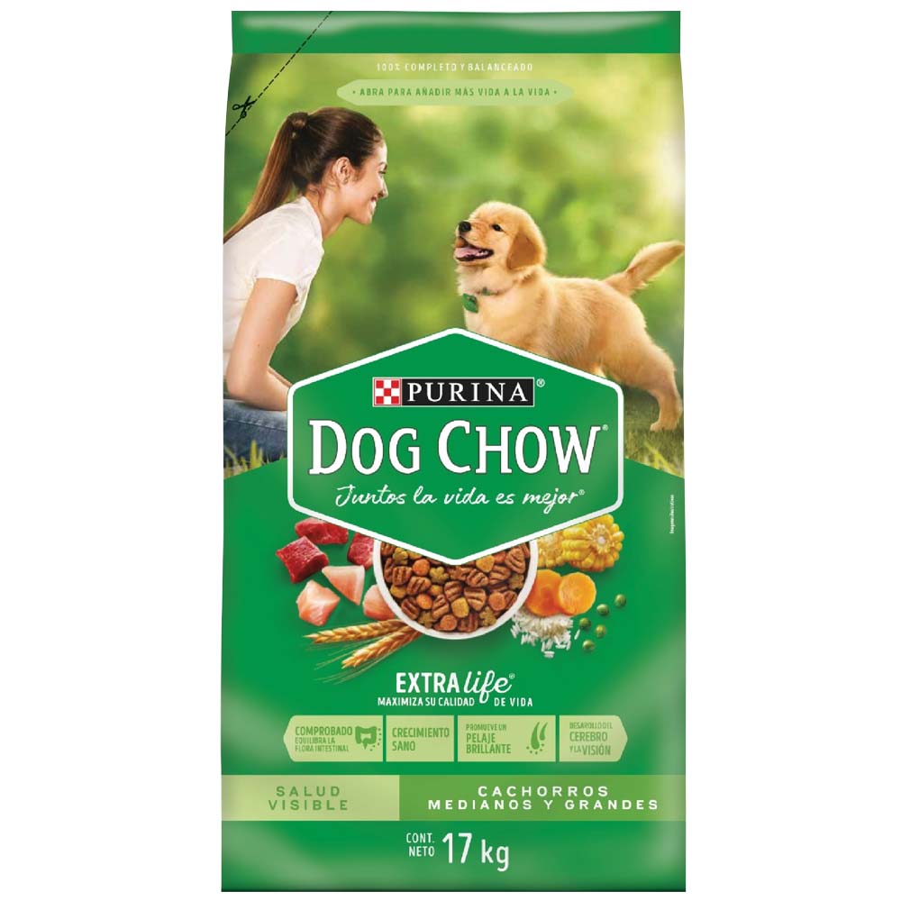 Alimento para Perro DOG CHOW Cachorro Mediano y grande 17kg