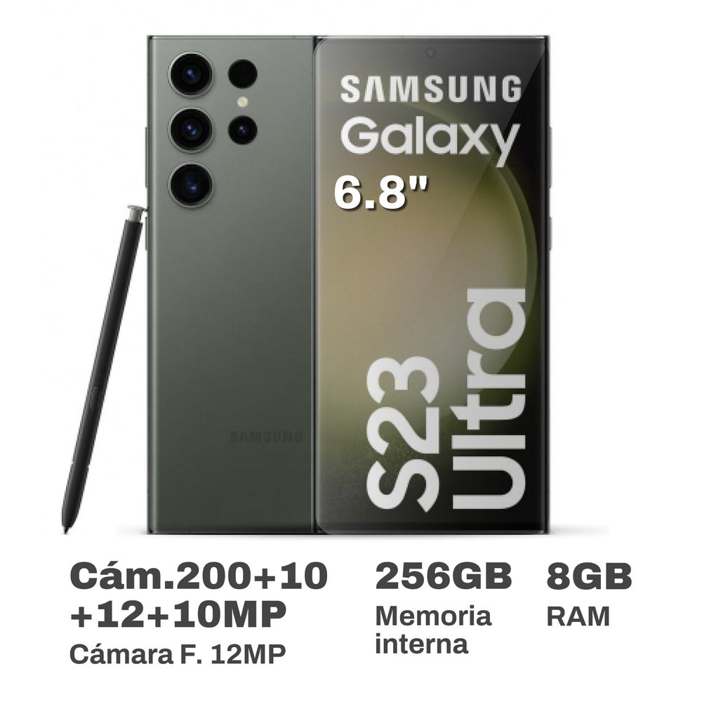Celular Samsung Galaxy S23 Ultra 6.8" 8GB RAM 256GB Green