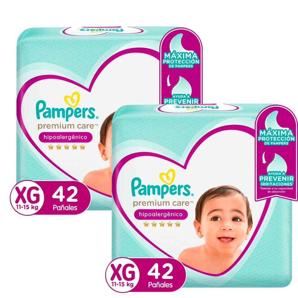 Pack Pañales para Bebé PAMPERS Premium Care Talla XG Paquete 84un