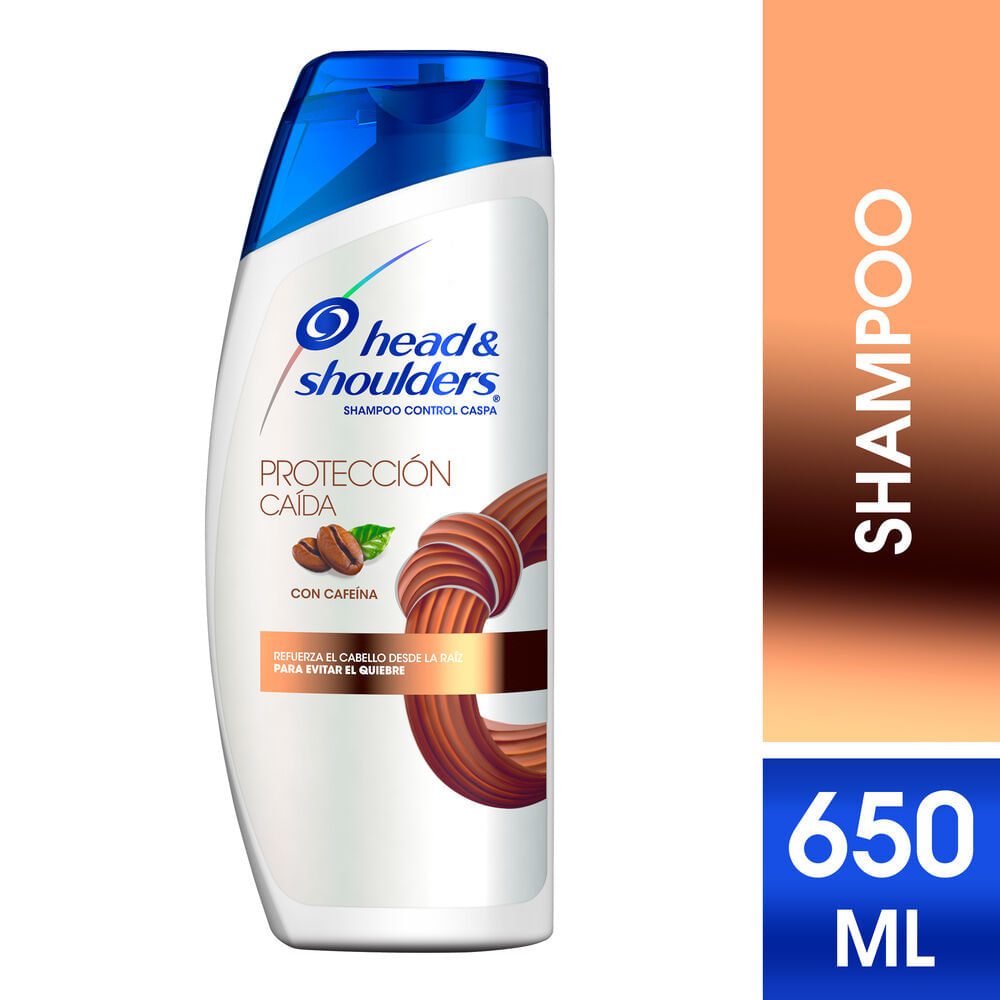 Shampoo HEAD & SHOULDERS Protección Caída con Cafeína Control Caspa Frasco 650ml