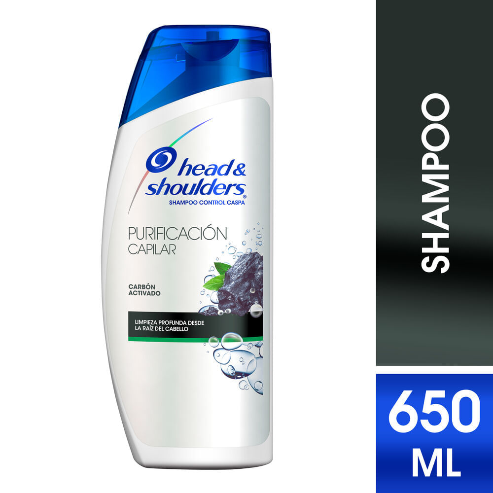 Shampoo HEAD & SHOULDERS Purificación Capilar Carbón Activado Control Caspa Frasco 650ml