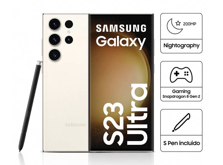Samsung Galaxy S23 Ultra 6.8" 12GB RAM 256GB - CREAM + CARGADOR + SPACE