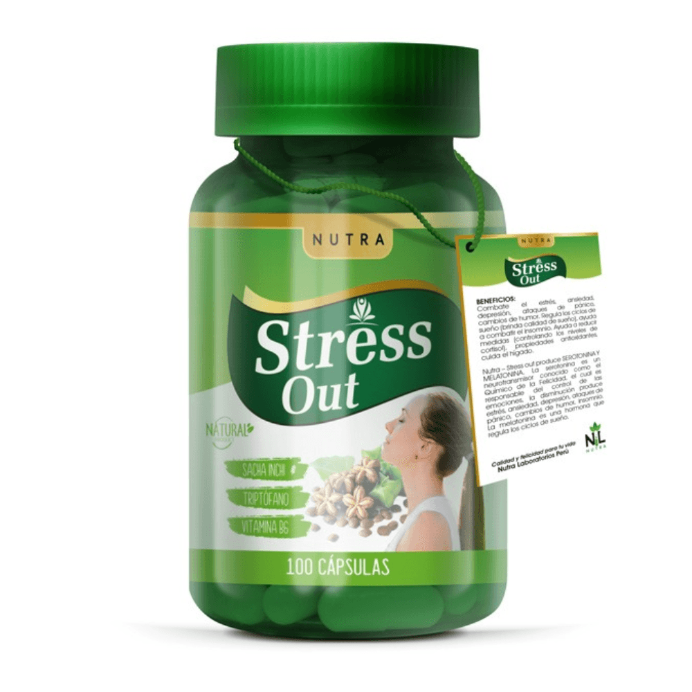 Suplemento Stress out x 100 capsulas marca Nutra