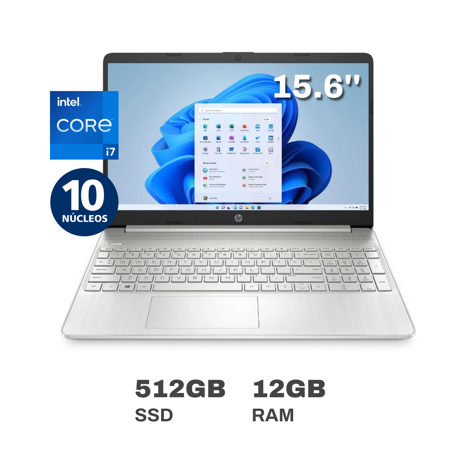 Laptop HP 15-dy5010la Intel Core i7 10 Núcleos 12GB RAM 512GB SSD 15.6"