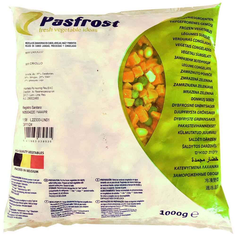 Mix Verduras Congeladas Criollo PASFROST Bolsa 1kg