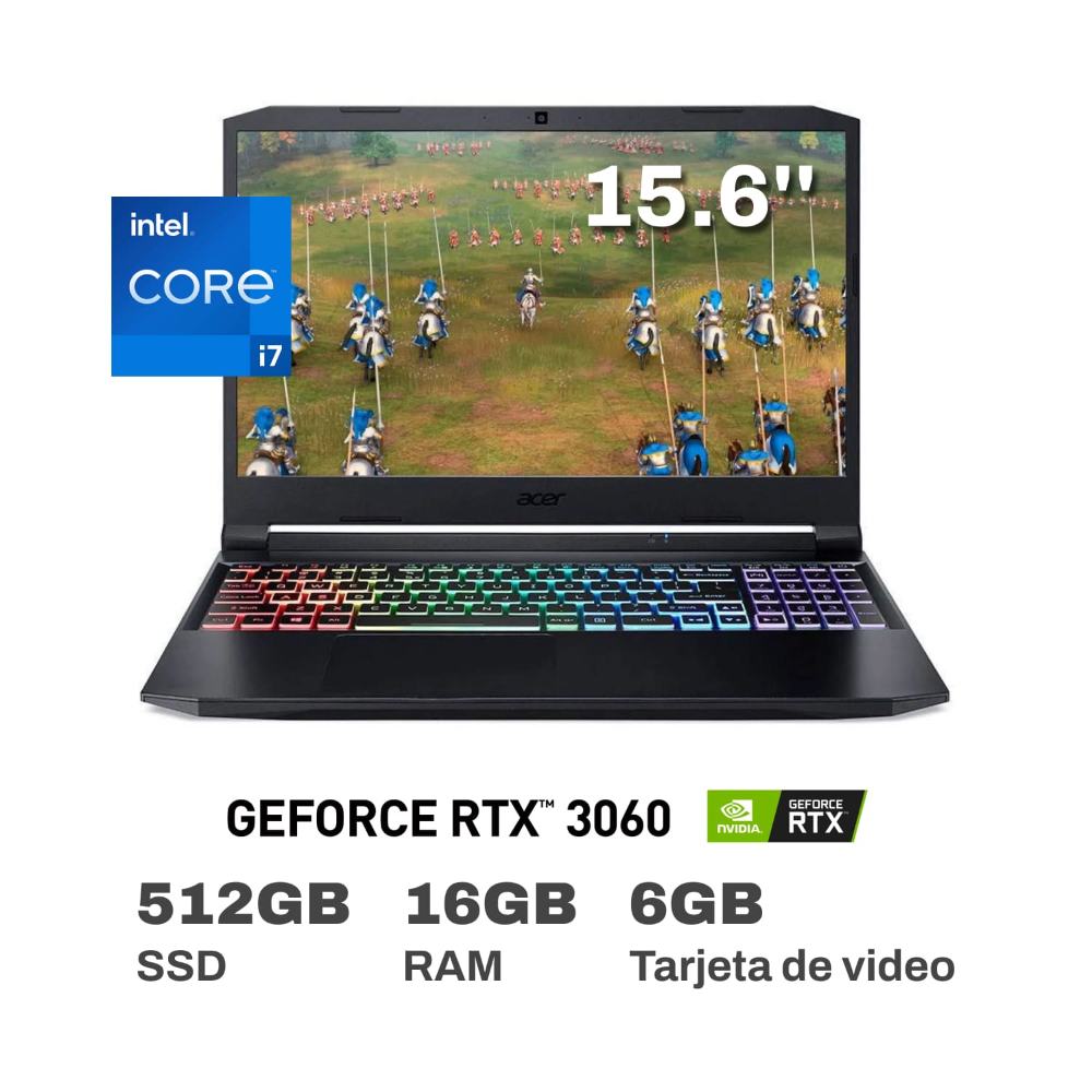 Laptop Gamer Acer Nitro 5 AN515-57-73EW Intel Core i7 16GB RAM 512GB SSD 15.6" RTX 3060