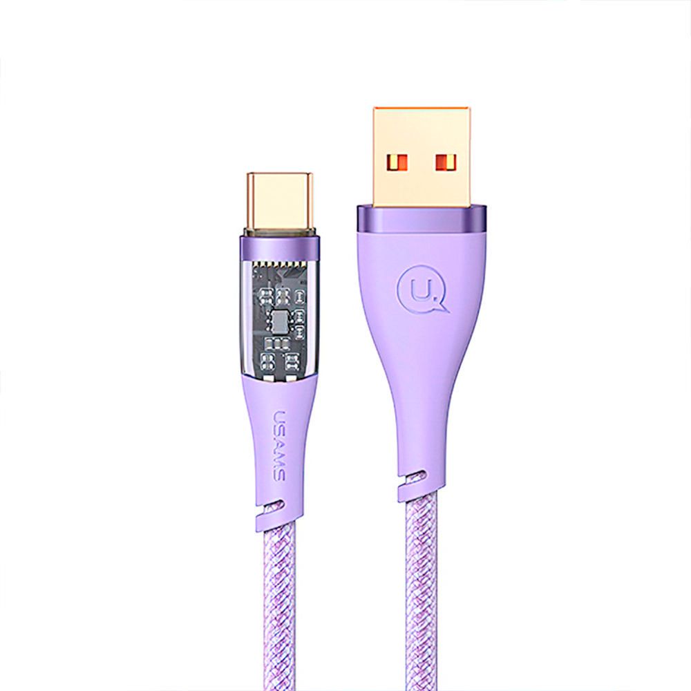 Cable Usams US-SJ572 ICY USB a Type-C Lila