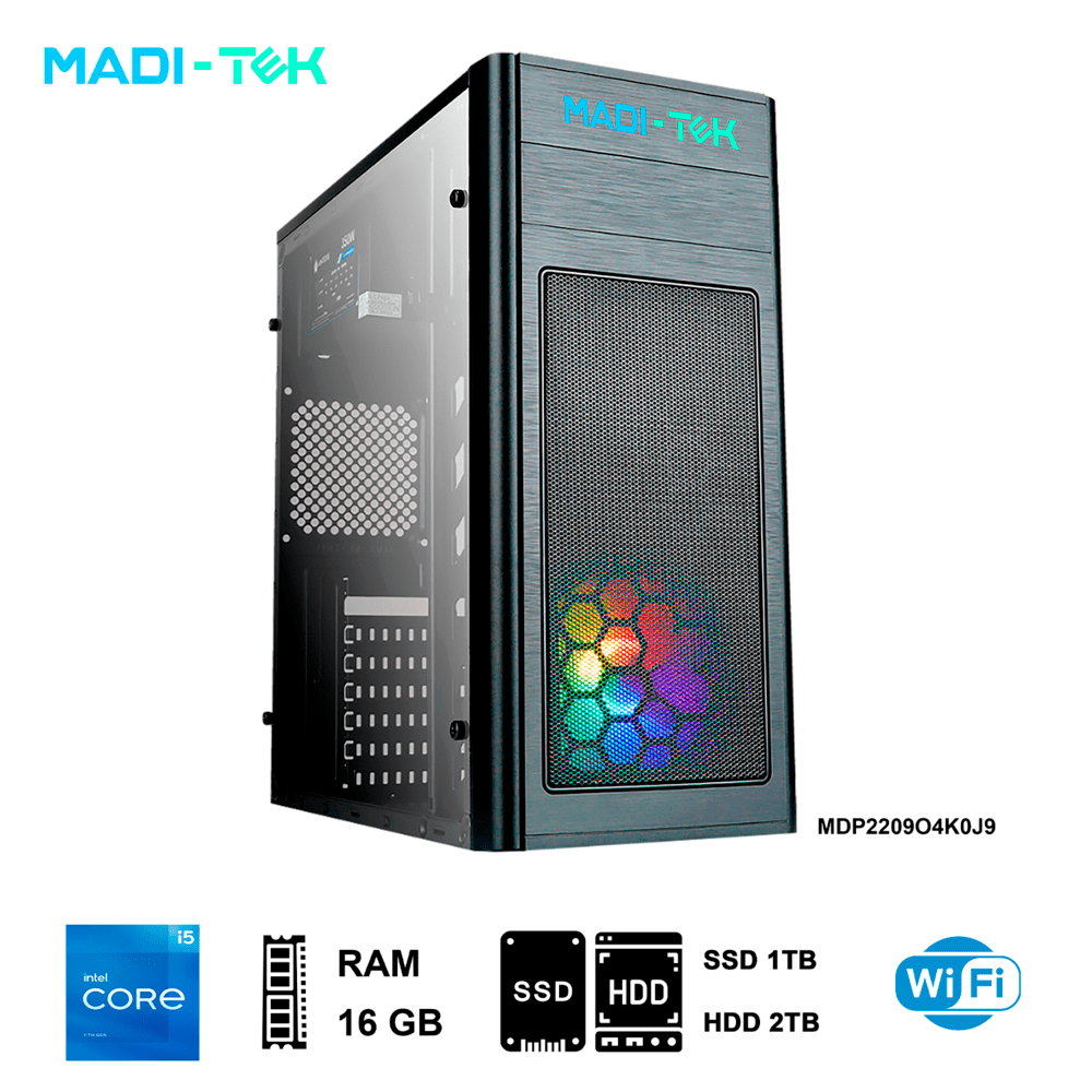 PC Madi-Tek GALA5-11400 Intel Core I5-11400 2.60 Ghz RAM 16 GB DDR4 Disco Duro 1TB SSD/2TB HDD