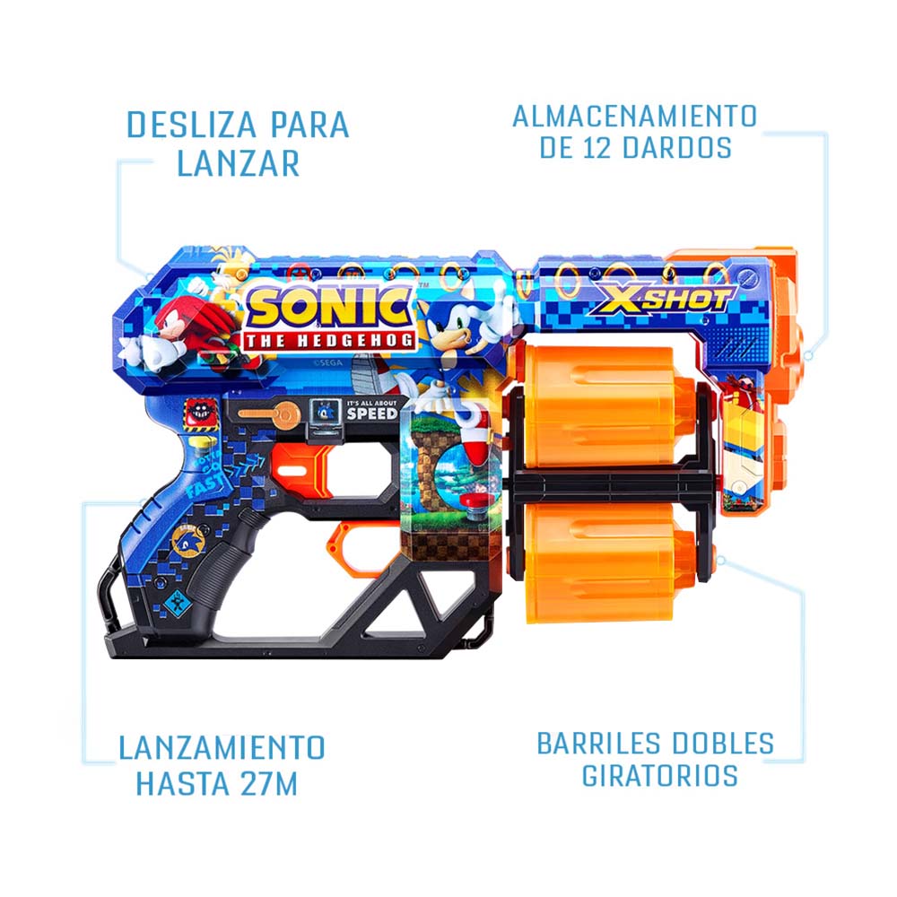 Lanzador de Dardos X-SHOT Skins Sonic X-Shot