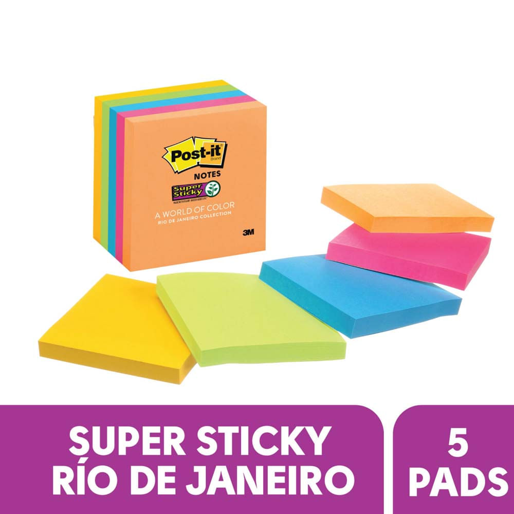 Set POST-IT Notas Adhesivas Super Sticky Colección Rio de Janeiro 5 blocks