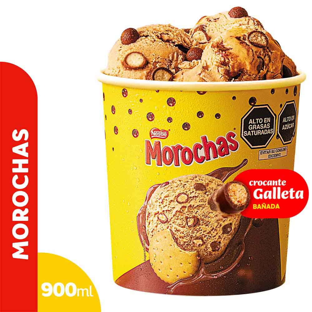 Helado D'ONOFRIO con Chocolate y Trozos de Galleta MOROCHAS Pote 900ml