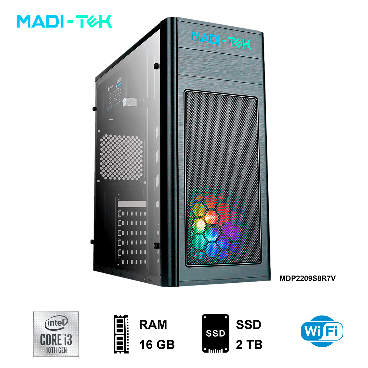 PC Marca Madi-Tek HAN3-10105 Intel Core I3-10105 3.70 GHz RAM: 16 GB DDR4 Disco Duro 2 TB SSD