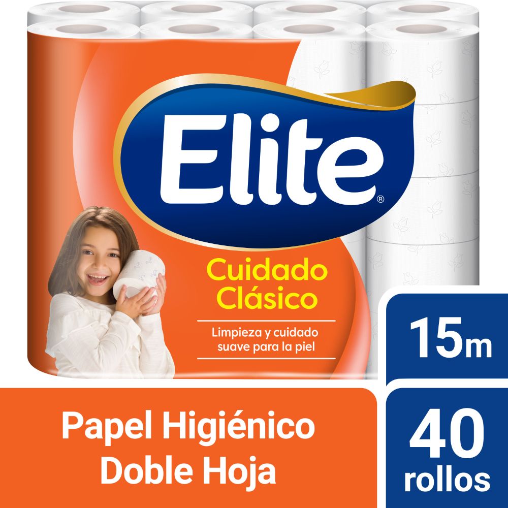 Papel Higiénico ELITE Clásico Doble Hoja Paquete 40un