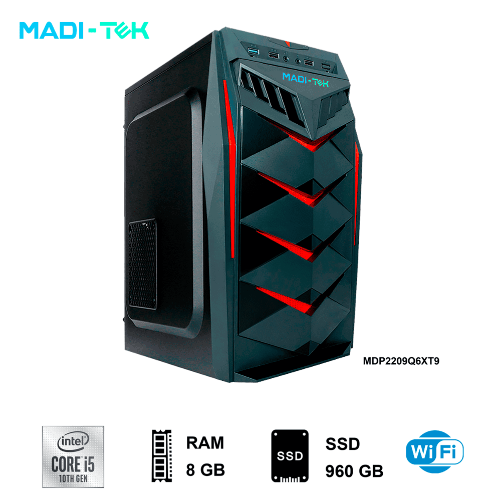 PC Madi-Tek SKY5-10400 Intel Core I5-10400 2.90 Ghz RAM 8GB DDR4 Disco Duro 960 GB SSD