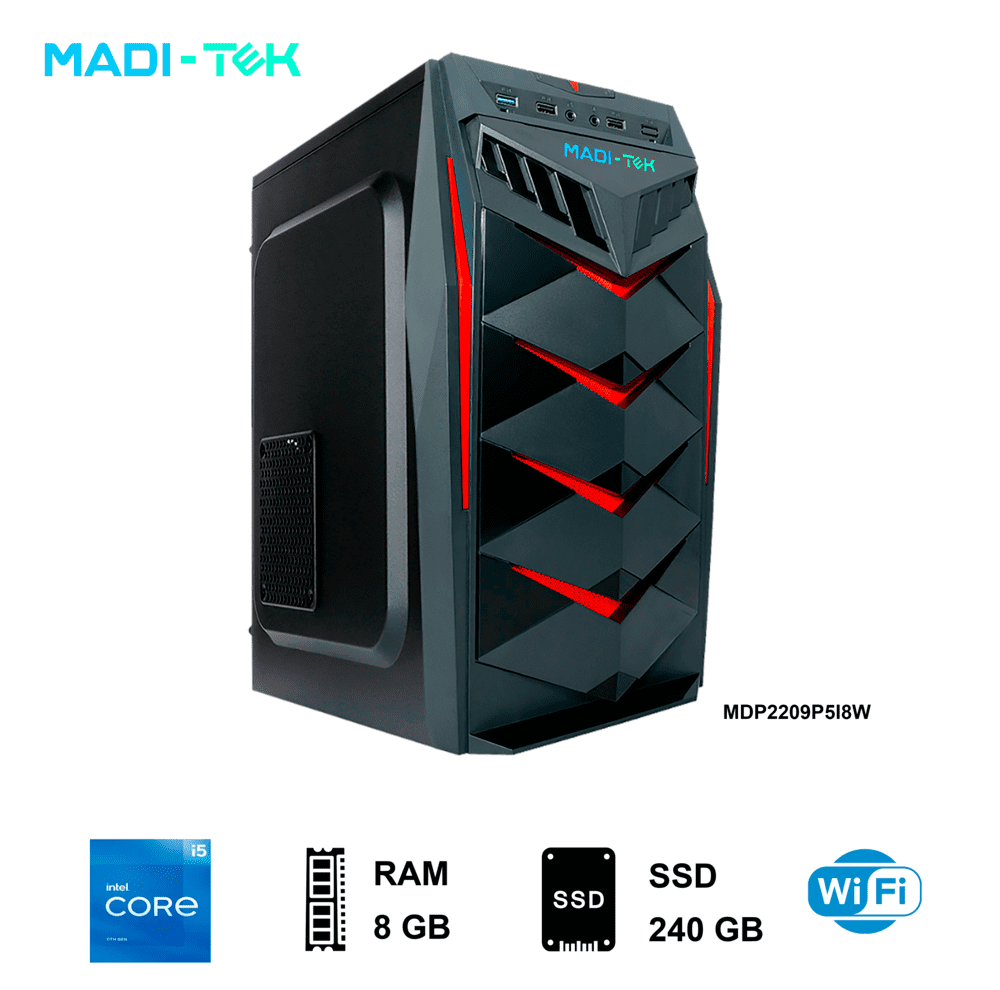 PC Madi-Tek GALA5-11400 Intel Core I5-11400 2.60 Ghz RAM 8 GB DDR4 Disco Duro 240 GB SSD