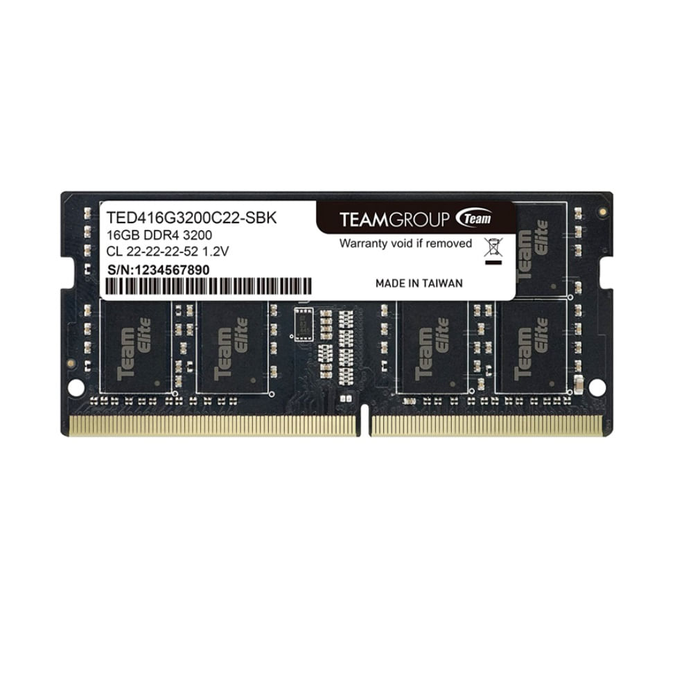Memoria RAM SO-DIMM TeamGroup Elite 16GB DDR4 3200MHz 1.2V CL22 Laptop