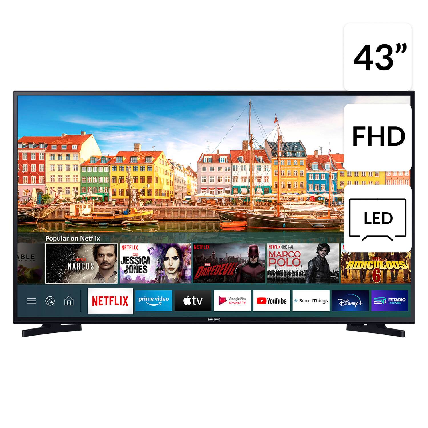 Televisor SAMSUNG LED 43'' FHD Smart Tv UN43T5202AGXPE