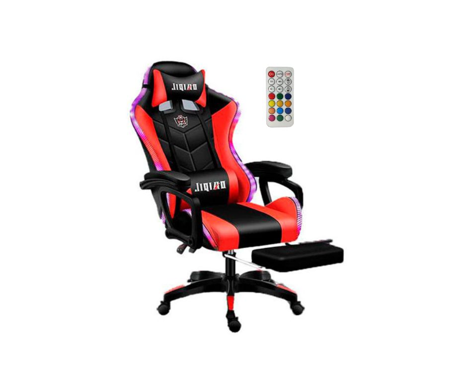 Silla Gamer Ergonómica con Luces RGB - Rojo