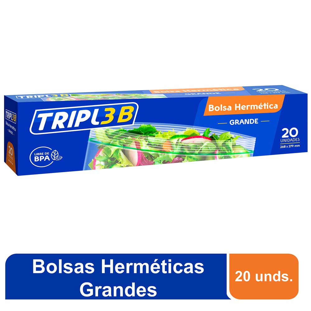 Bolsa Hermética TRIPLE B Grande Paquete 20un