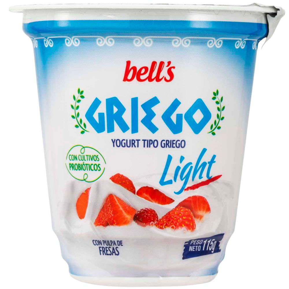 Yogurt de Fresa Light BELL'S Tipo Griego Vaso 115g