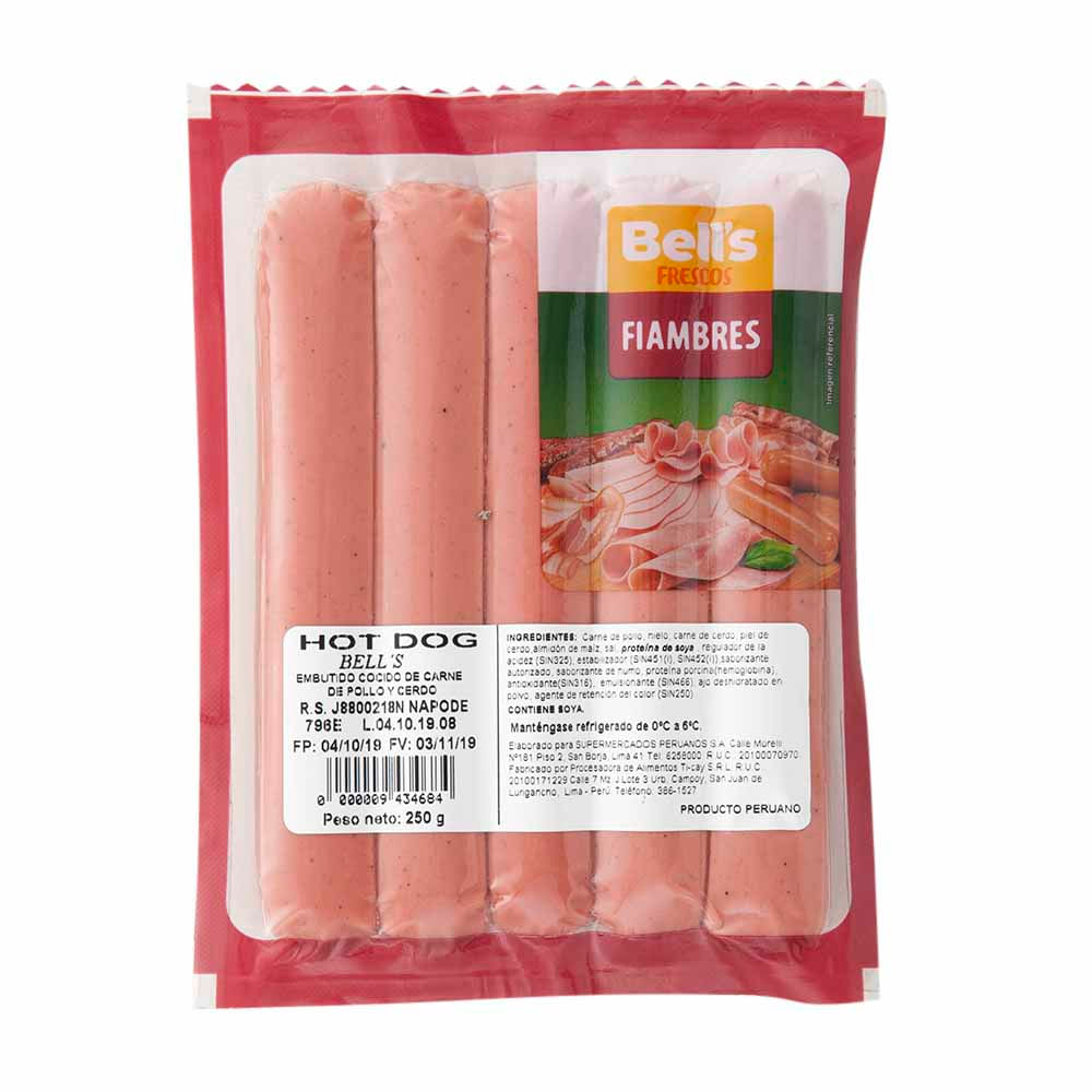 Hot Dog BELL'S Paquete 250g