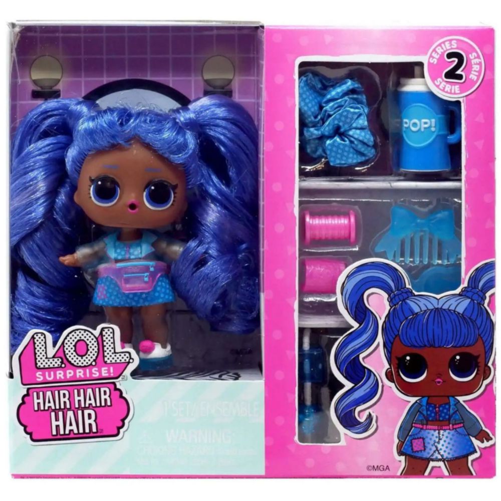 Muñeca Lol Hair Hair Dolls Cabello Azul