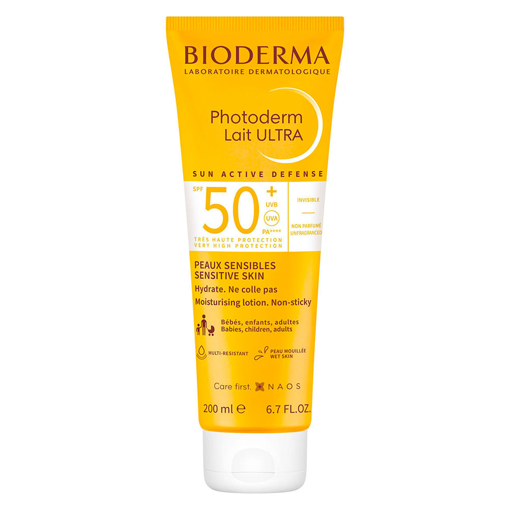 Protector Solar Bioderma Photoderm Lait Ultra Invisible SPF 50+ - Tubo 200 ML