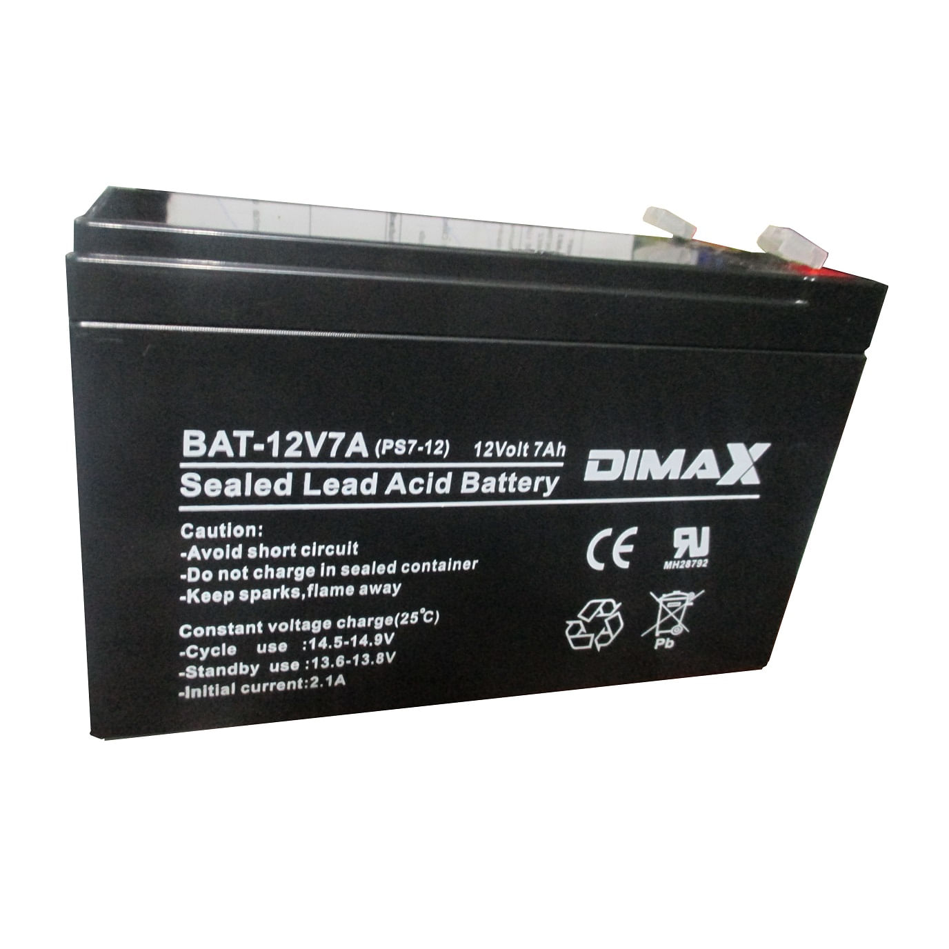 Batería Seca Recargable 12V 7A Dimax BAT-12V7A Alarmas