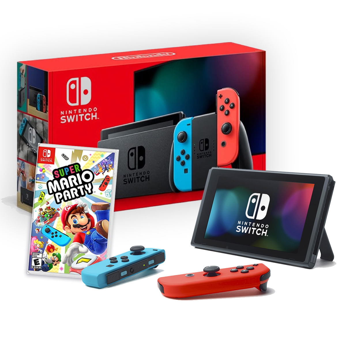 Nintendo Switch 2019 Neon + Super Mario Party