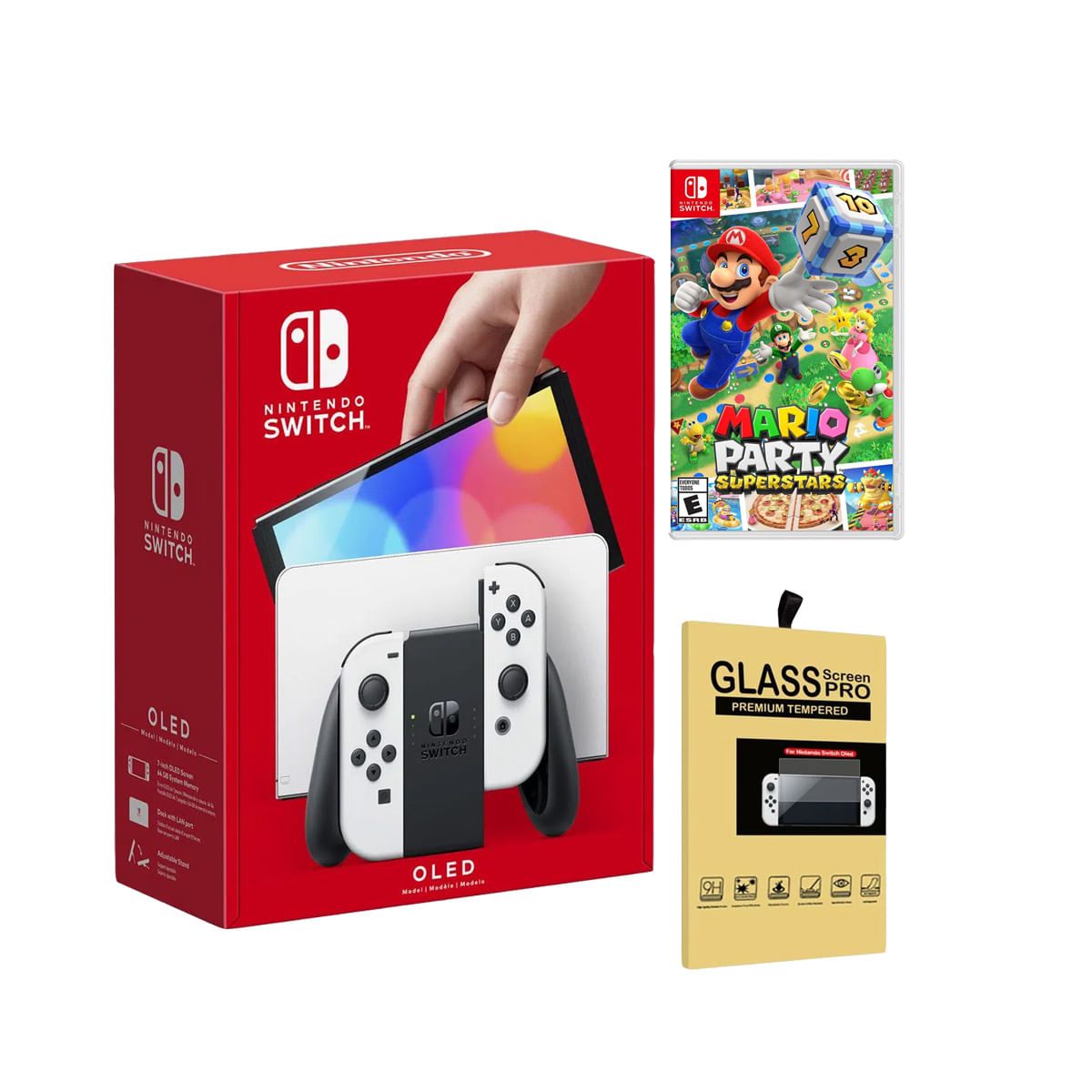 Consola Nintendo Switch Oled Blanca + Mario Party Superstars + Mica
