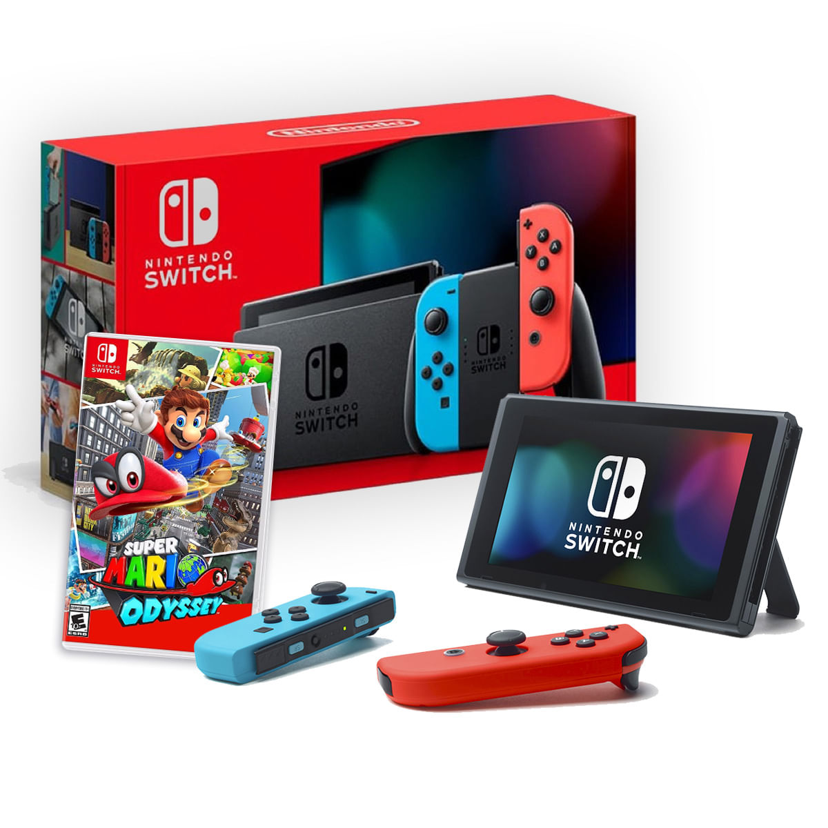 Nintendo Switch 2019 Neon + Super Mario Odyssey