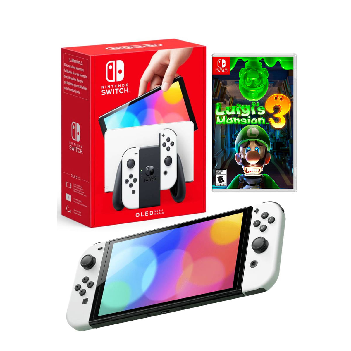 Consola Nintendo Switch Oled Blanco + Luigis Mansion 3