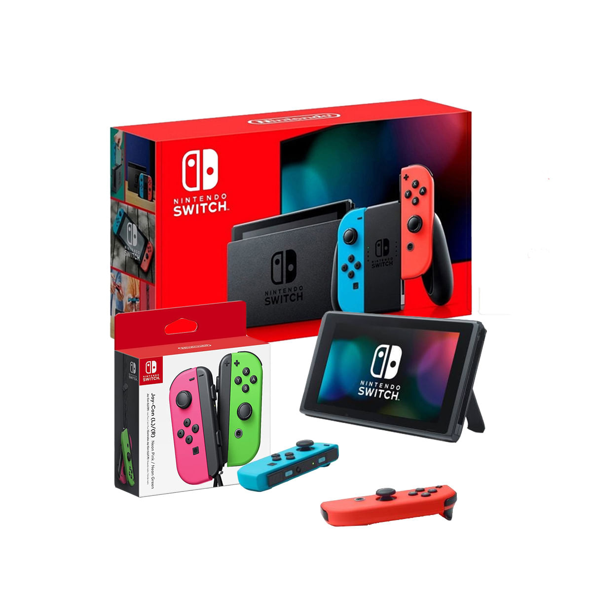 Consola Nintendo Switch 2019 + Joy Con Verde-Rosado